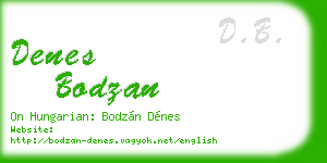 denes bodzan business card