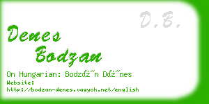 denes bodzan business card